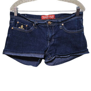 Tough Club Women's Stretch Jean Shorts Fleur-De-Lis Design on Pockets Size 11